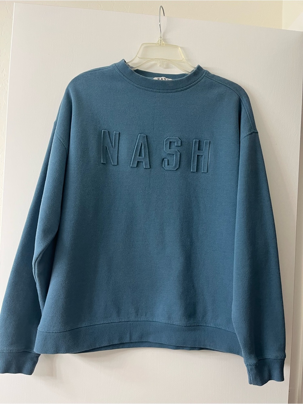 NASH Embossed Crewneck Sweater - Teal